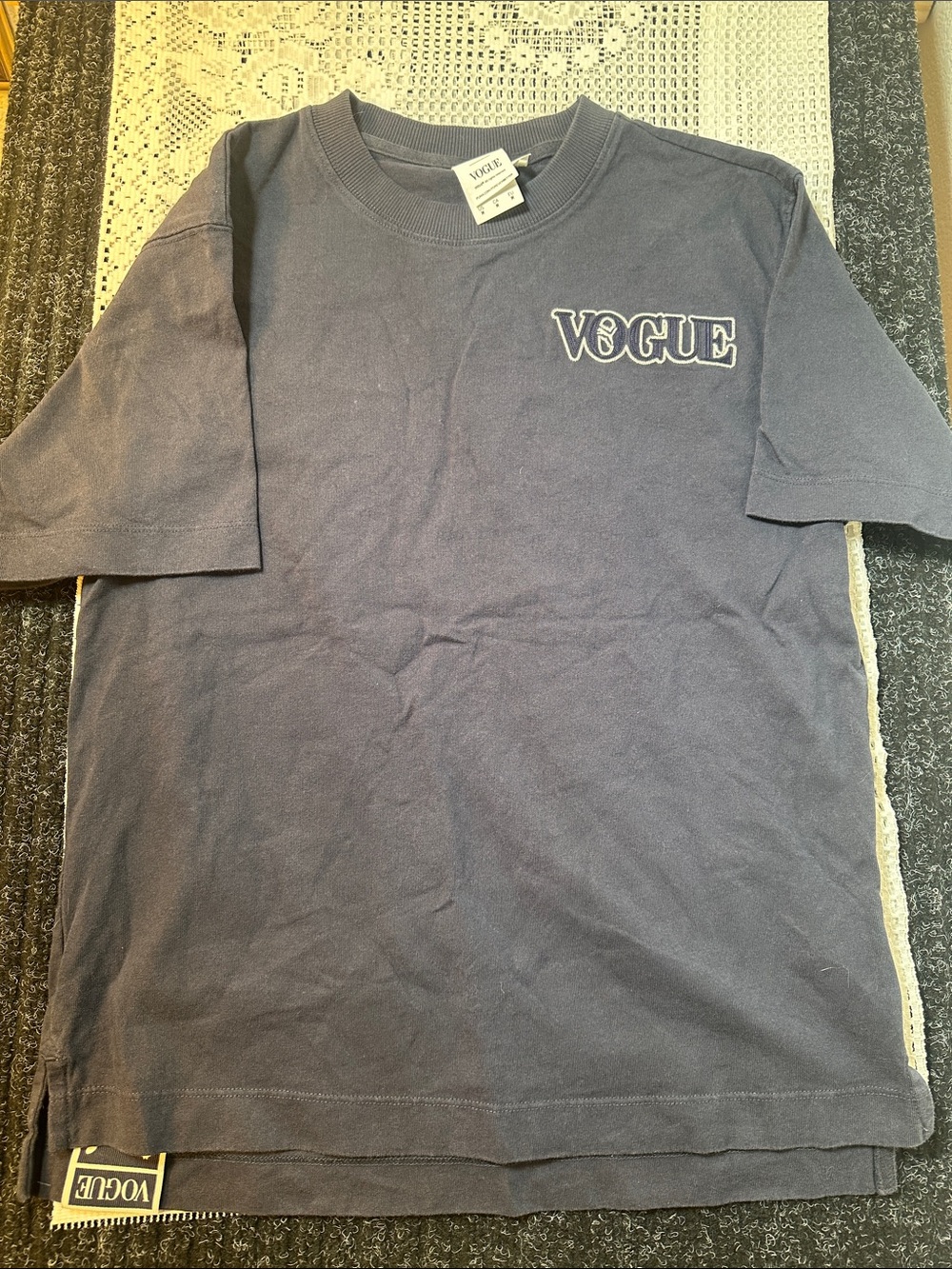 Puma Vogue Navy Short Sleeve Tee with White Logo